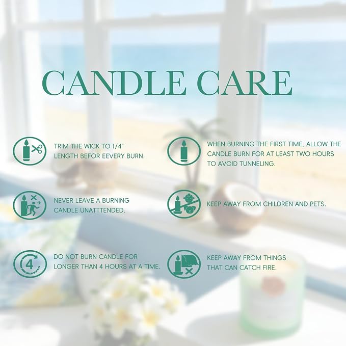 California Coast Candle Set - 2 Packs, Ocean Breeze Scented Jar Candles for Home Fragrance, Beach Scented Soy Wax Luxury Candles for Air Freshening, Vacation Scent & Refreshing Housewarming Gift