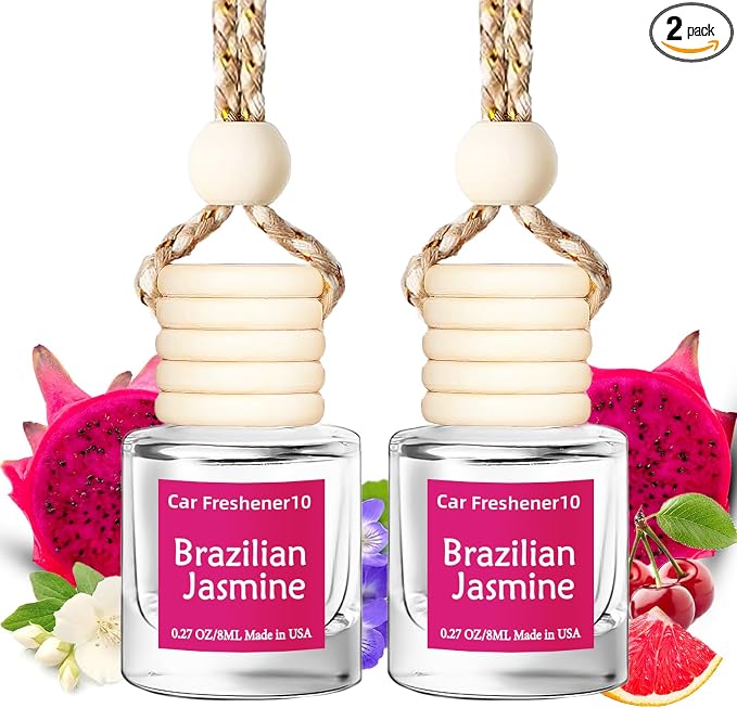 Hanging Car Air Freshener, Long Lasting Scent, Cute Air Fresheners for Women, 2 Pack Non-Toxic Essential Oil Diffuser, Made in USA
