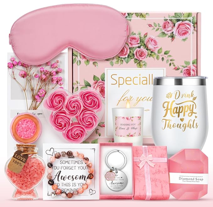Birthday Gifts for Women, Relaxing Spa Gift Basket for Her, Self Care Gifts Set , Christmas Mother's Day Thank You Gift for Women, Mom, Best Friend, Girlfriends, Wife, Sister and Coworkers