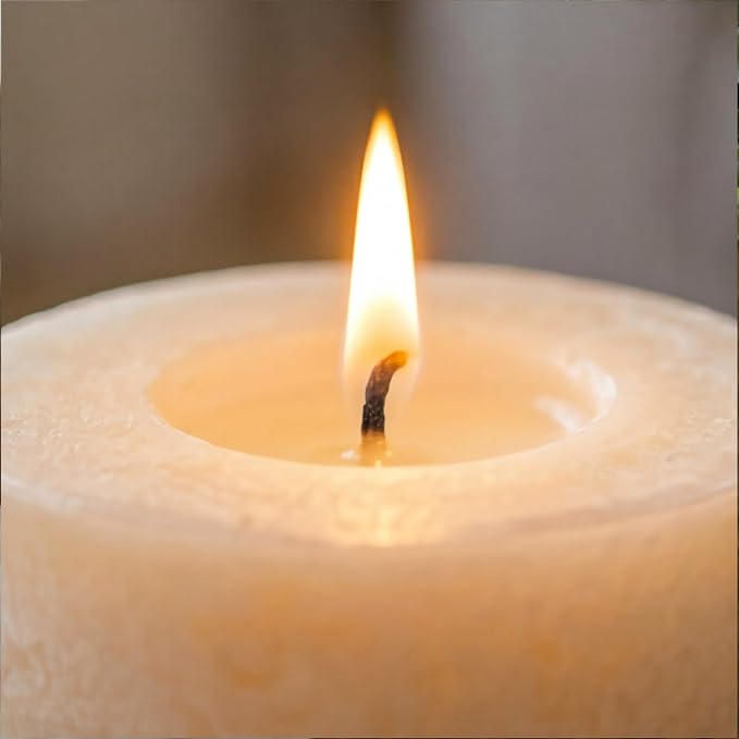Aroma Naturals Ginger and Clove Essential Oil Beige Scented Pillar Candle, Earth, 2.75 inch x 5 inch