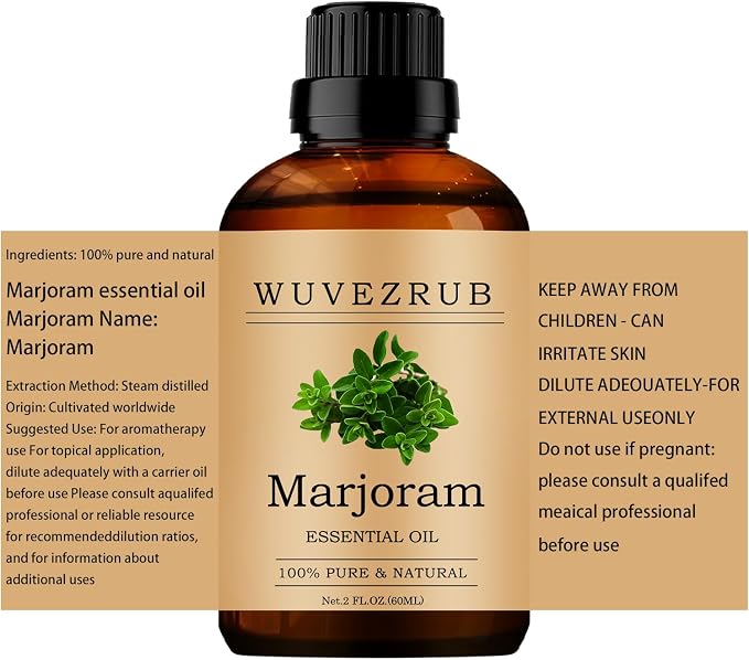 Marjoram Essential Oils 60ML, 100% Pure and Natural Essential Oil for Aromatherapy Diffuser - 2 Fl Oz/Marjoram