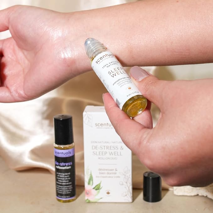 Essential Oil Blend Roll On Set of 2, 100% Pure Natural, Helps to Induce Relaxation and Calmness, Aromatherapy for Busy Men & Women. 9 ml x 2 | 0.3 oz x 2