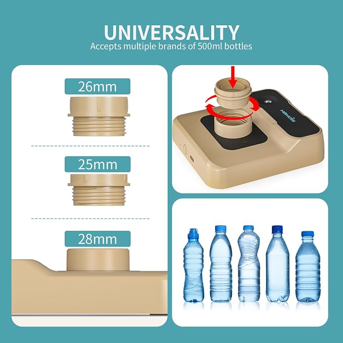 Travel Humidifier, Portable Small Humidifier for Plants, Bedroom, Office, Hotel or Car, 5000mAh Battery Operated Mini Cool Mist Humidifiers, Quiet 23dB, Auto-off, Night Light & BPA-Free, Khaki
