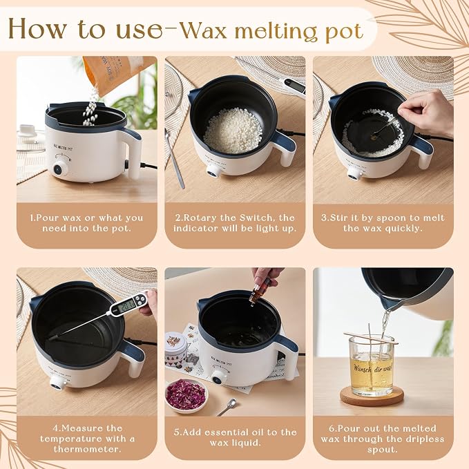 DIY Scented Candle Making Kit for Adults, Pro Candle Making Set with Wax Melter, Glass Jar, Dried Flowers, 6 Pleasant Scents, Color Dyes & More - All-in-One Wax Melts Kit Perfect as Home Decorations