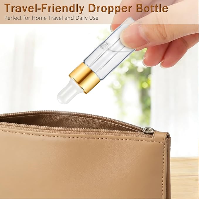 Elfenstall- Empty 10Pcs 5ml Clear Dropper Bottles Small Empty Glass Bottle Sample Containers Liquid Vials for Perfume Essential Oils