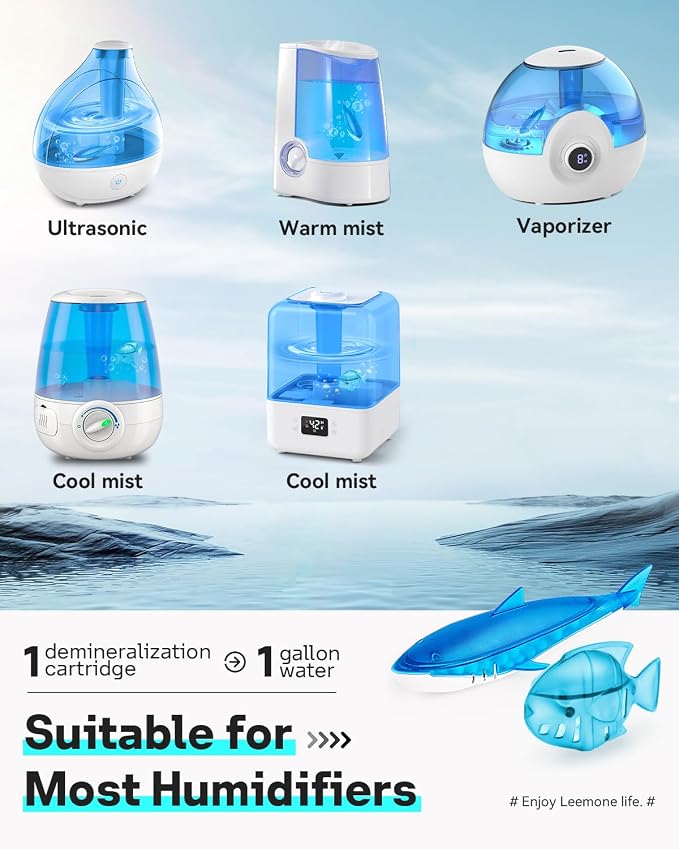 Leemone Humidifier Cleaner Float Shark & Fish -Humidifier Accessories Compatible with All Humidifiers and Fish Tanks(6 Pack)