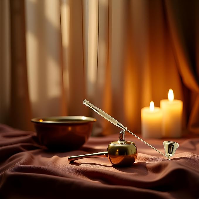 Gold Metal Candle Snuffer Wick Snuffer with Long Handle Accessories