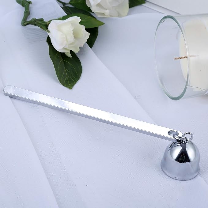 MUXSAM 1-Pack Stainless Steel Candle Extinguisher with Bell-Shaped Snuffers - Accessory Tools for Candle Lovers (Silver)