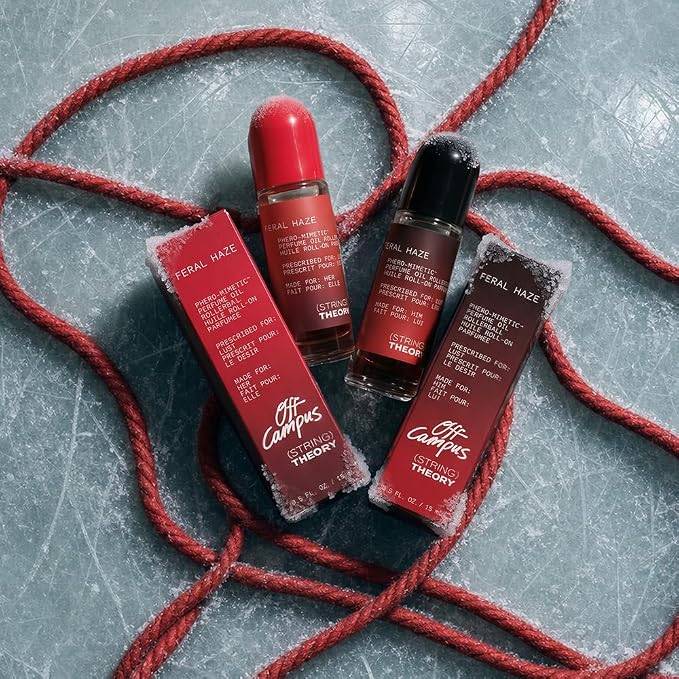 STRING THEORY x Off Campus - Hannah - Women's Pheromone Roll On Perfume Oil - Spicy & Sweet Vanilla Amber Boozy Gourmand Musk - Dark Rum, Vanilla, Tonka Bean - Lasts 3 Hrs Long - Phero-Mimetic Perfume