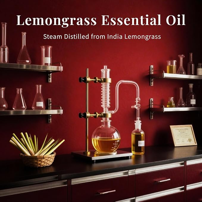 SU JUABA Lemongrass Essential Oil 4 Oz, Aromatherapy Oil for Diffuser, Skin Care, Candle - 118ML