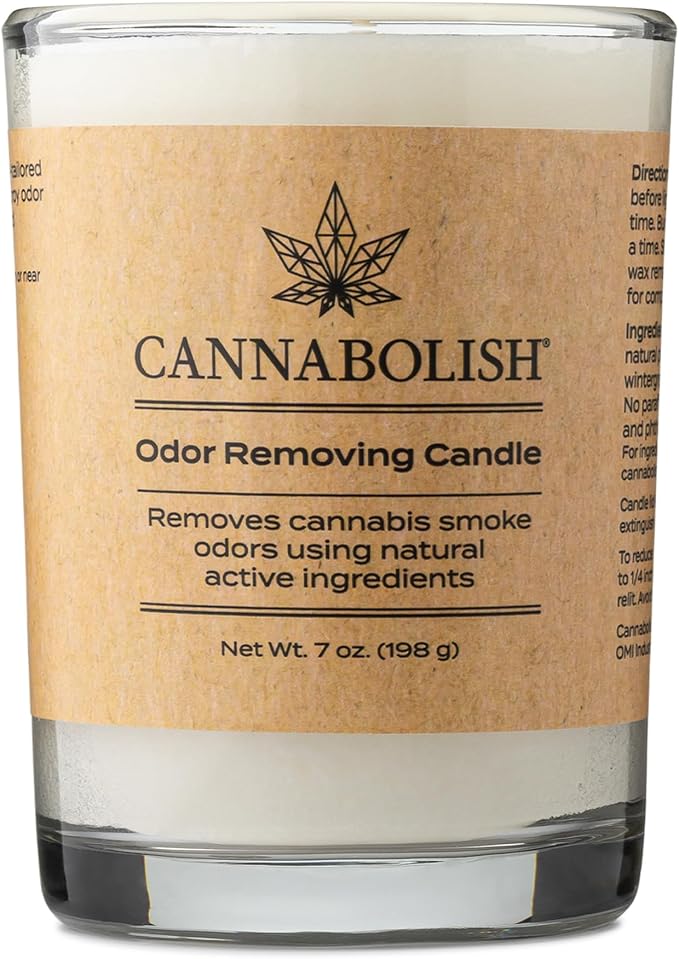 Cannabolish Smoke Odor Eliminating Candle, 7 oz, Natural Ingredients, Wintergreen scent