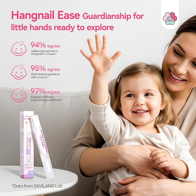 SAVILAND Cuticle Oil Pen for Kids: Plant-Based Nail Oil Pen 8-Hour Long-Lasting Nourishment 2-Hour Soften Tough Hangnails Child-friendly Cuticle Oil for Nails Gentle Nail Care for Kids 3-8 (Glamkids)