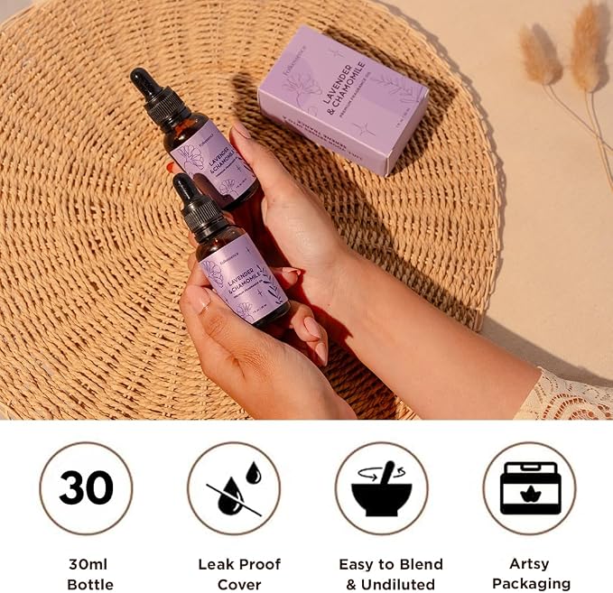 Folkulture Lavender & Chamomile Essential Oil Blend | 30 ml - 1.01 Fl Oz Fragrance Oil | Diffuser Oils for Humidifier for Better Sleep, Reset, Stress Relief, Calming, Relaxing | House Warming Gifts