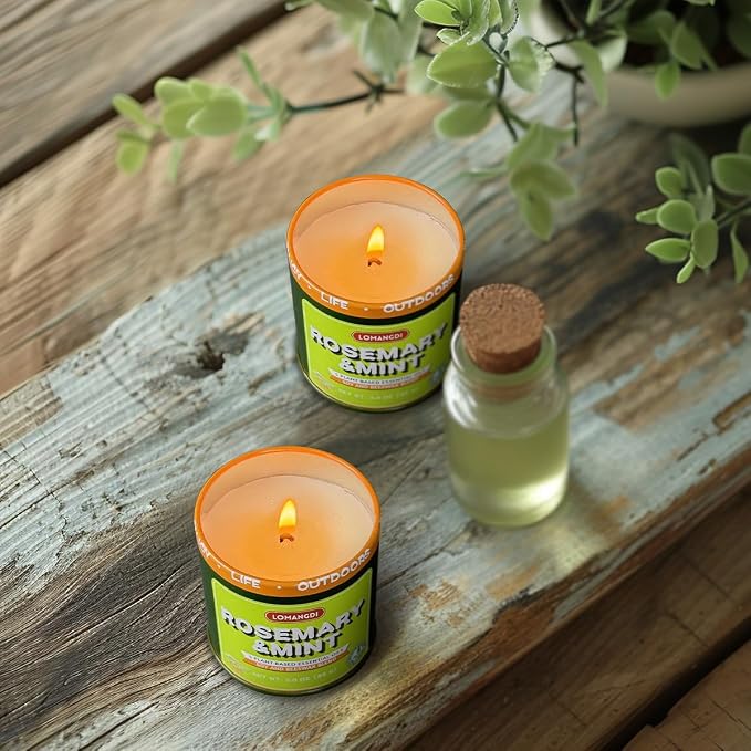 Rosemary Mint Scent Candles 9-Pack | 3oz Aromatherapy Candles | Made with Various Plant-Based Essential Oils and Soy/Beeswax Blend | 18 Hour Burn Time Indoor Outdoor Candle