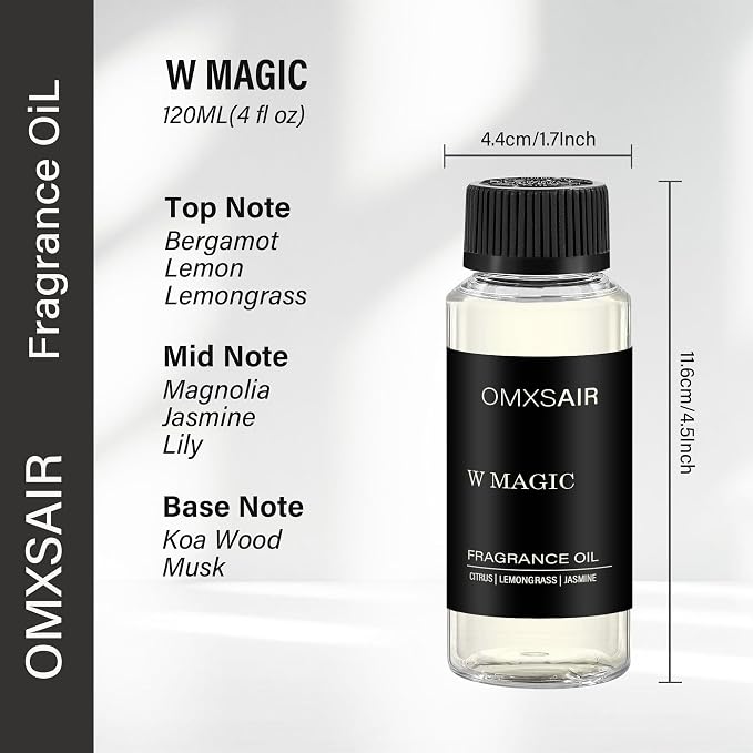Hotel Diffuser Oil & Home Luxury Scents - W Magic Diffuser Oil 120ml - Inspired by W Hotel Citrus Bergamot,Jasmine - Aromatherapy Scent Diffuser Oil- Fragrance Essential Oils Blend for Diffuser