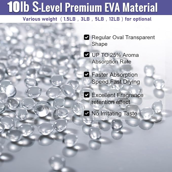 MUBYOK 10lb Premium Unscented Aroma Beads for DIY Car Freshies Eva Beads Bulk Supplies