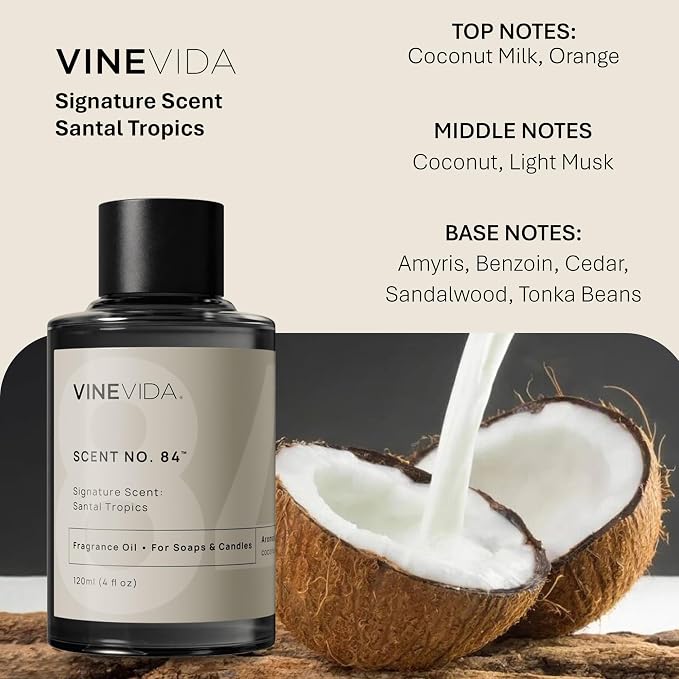 VINEVIDA 4oz Scent #84 Fragrance Oil for Candle & Soap Making - Natural US Made Candle Scents
