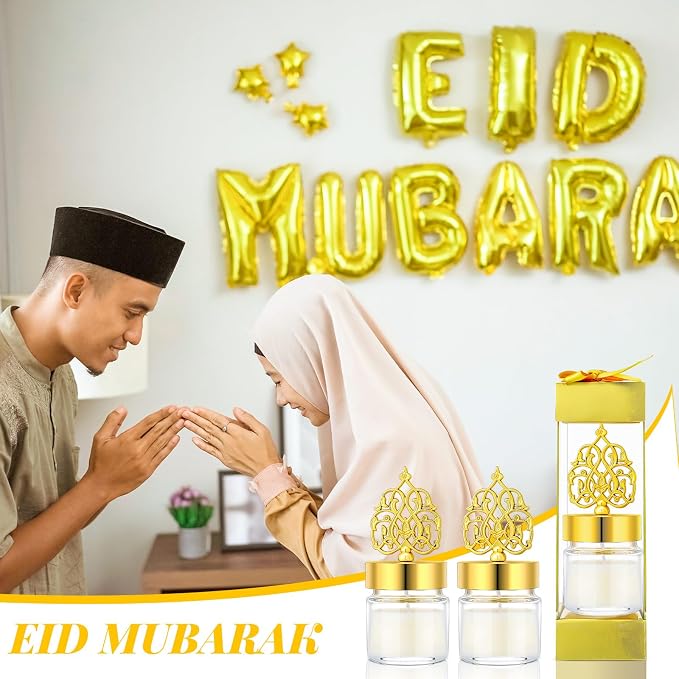 Hoolerry 12 Pcs Ramadan Mubarak Gifts Eid Candle Ramadan Decorations Muslim Islamic Meditation Gift Bulk Scented Lavender Candles Muslim Night Light Favors for Family Home Table Celebration Decor