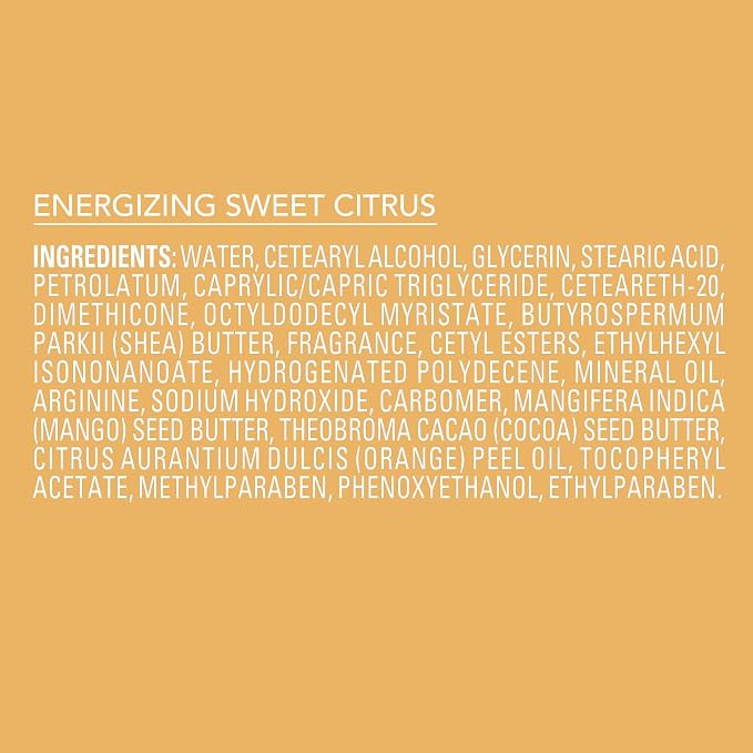 Jergens Sweet Citrus Body Butter, Hand and Body Lotion, Moisturizer for Women, Lotion with Essential Oil for Indulgent Moisturization, 7 Oz