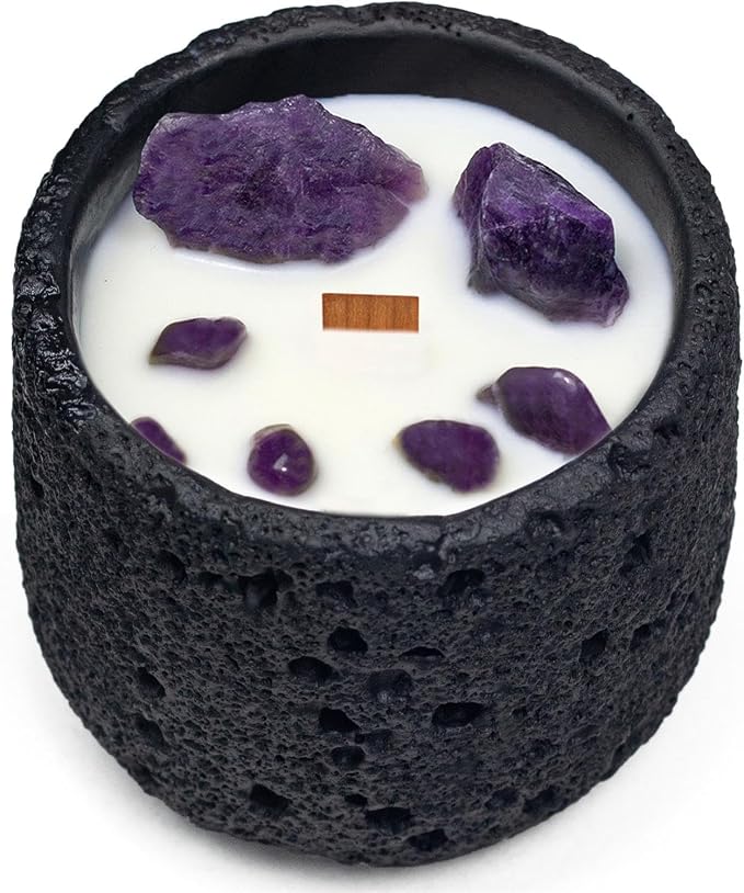 Jasmine Scented Healing Crystal Candle - Relaxing Bath Candle with 100% Soy Wax & Essential Oil, Ideal Aromatherapy for Home, Birthday Gift for Sagittarius & Aquarius