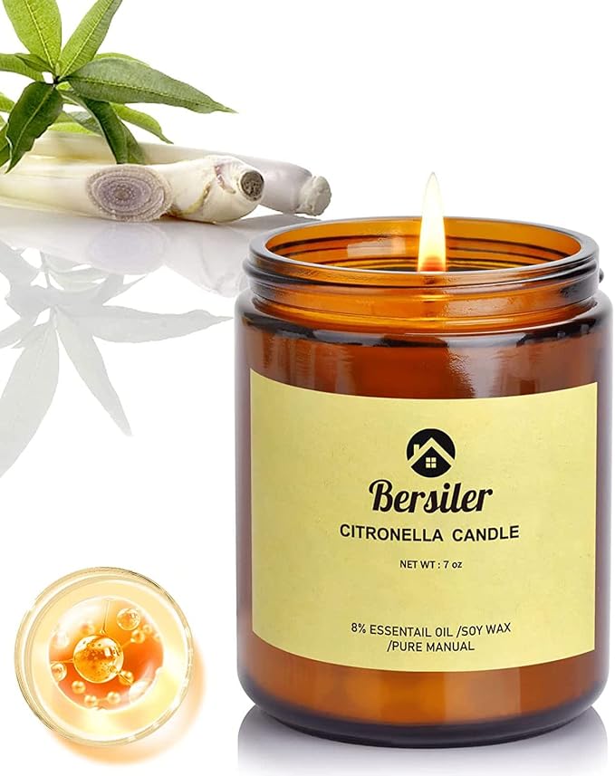 Aromatherapy Candles, Scented Candles, 7 OZ Lemongrass Citronella Candles, Stress Relief and Relax for Home & Bedroom Gift for Women Birthday Christmas, Soy Wax Candle