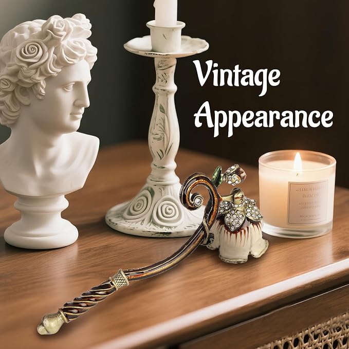 Elegant Royal-Style Candle Snuffer with Pearl Inlay, Candlesnuffers Wick Snuffer Candle Accessory for Putting Out Extinguish Candle (White)