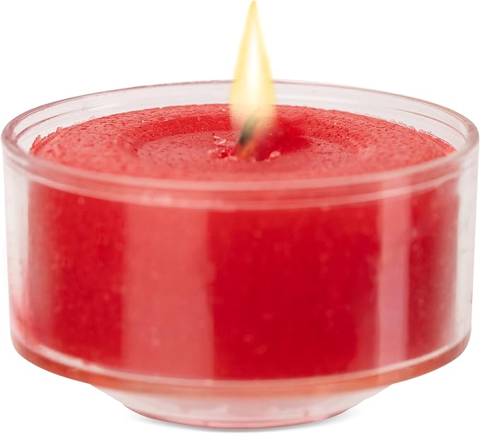 HYOOLA Scented Tealight Candles - Clear Cup - Apple Cinnamon Tealight Candles Scented - 6 Hour Burn Time - 15 Pack - European Made