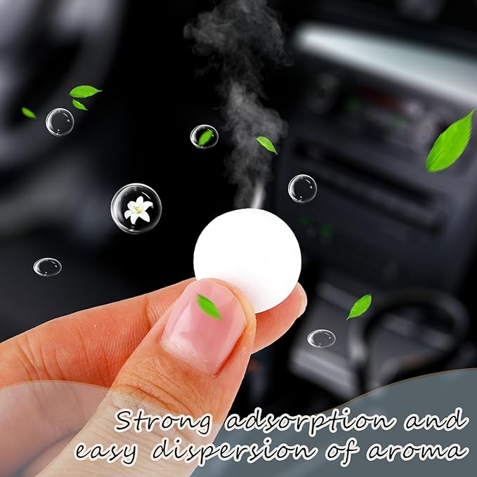 60Pcs Car Air Vent Clip Replacement Pads Unscented Essential Oil Perfumes Refill Pads for Car Air Freshener Clips Diffuser 17mm White Refill Replacement for Custom Fragrance