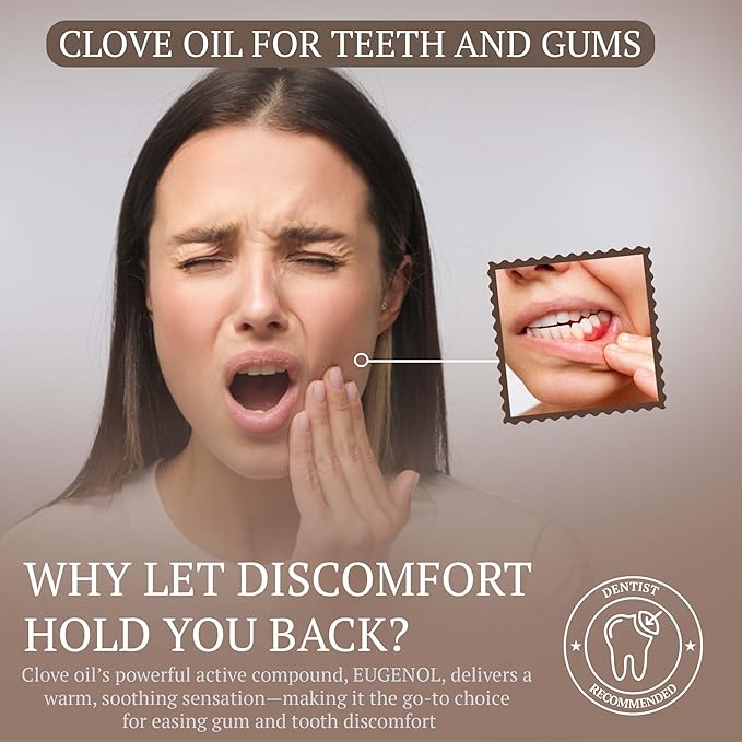 Organic Clove Essential Oil – 100% Pure, USDA Certified Clove Bud Oil for Teeth & Gums, Toothache Relief, Hair Growth & Aromatherapy – Premium Cloves Oil for DIY Wellness by Fiora Naturals