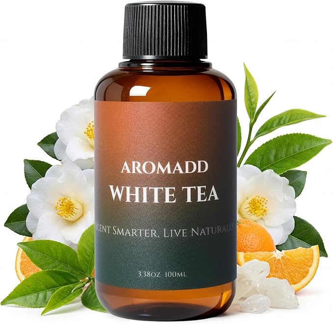 Aromadd White Tea Diffuser Oil Inspired by Luxury Hotel Scent, Premium Fragrance Oils for Waterless Diffuser, White Tea & Bergamot, Long-Lasting Home Fragrance - 3.38 fl oz (100 mL)