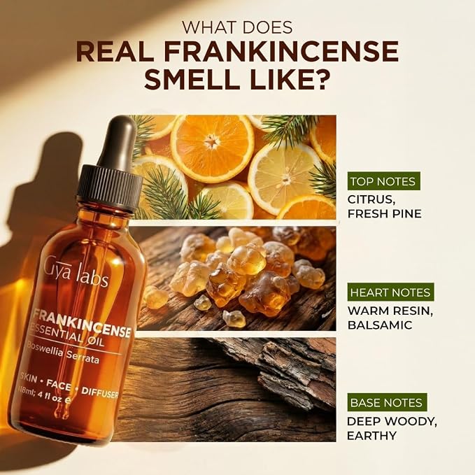 100% Pure Frankincense Essential Oil - 4 Fl Oz - Frankincense Oil for Hair, Skin, Diffuser, Aromatherapy & DIY Candle Making Scent