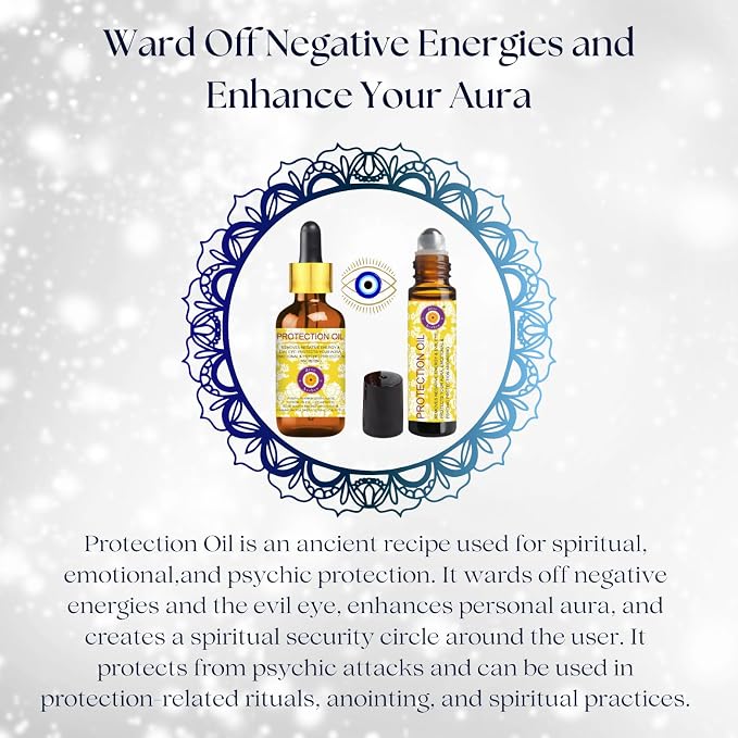 Deve Herbes Protection Oil - Essential Oil Blend to Ward Off Negative Energies & Evil Eye with 10ml & 5ml