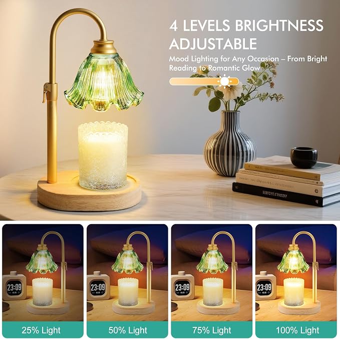 Candle Warmer Lamp with Timer & Dimmer, Adjustable Height Electric Wax Melt Warmer for Scented Jar Candles, Home Fragrance Decor, Birthday Gifts Women Mom