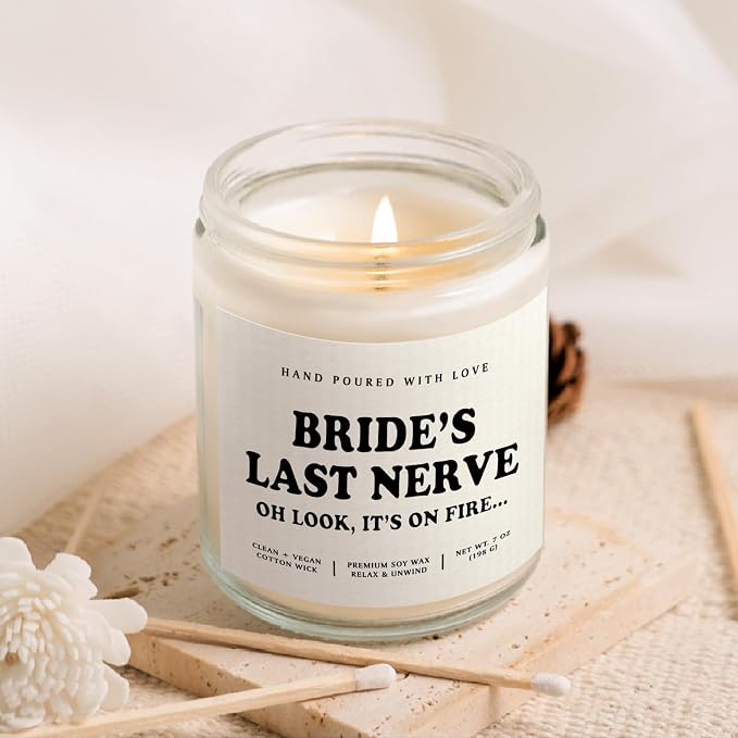 Niyewsor Funny Bride Gifts, Bridal Shower&Bachelorette Gifts for Bride, Handmade Lavender Scented Candle, Brides to Be, Engagement, Wedding Gift, 7oz, Soy Wax