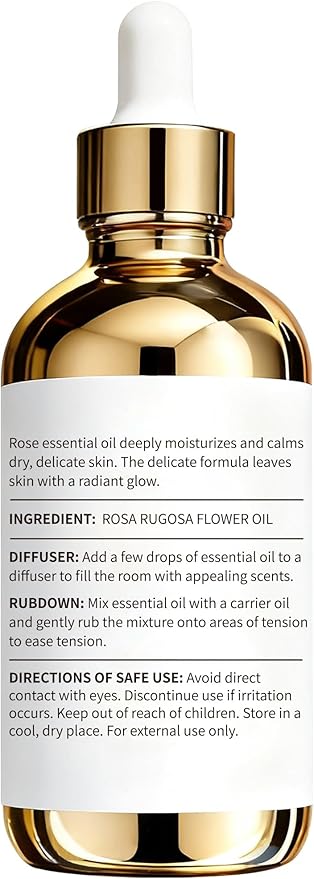Rose Essential Oil 4 Fl Oz - Made in USA | Smells Like Fresh Rose Petals
