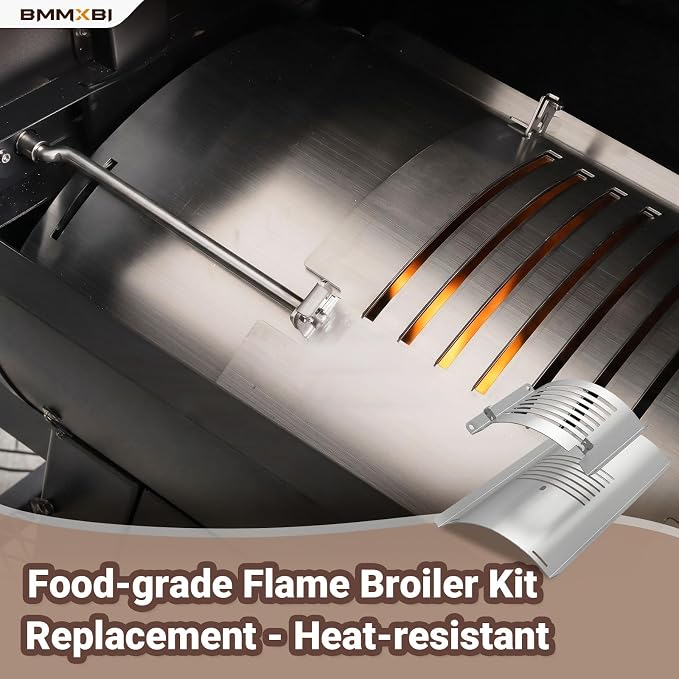 Flame Broiler Kit for Pit Boss 820 850 Series Pellet Grills, Flame Broiler Slide Cover Bottom Kit for Pit Boss PB820FB PB820PS1 PB820S PB820SC PB820XL PB850CS1 Pit Boss Grill Replacement Parts