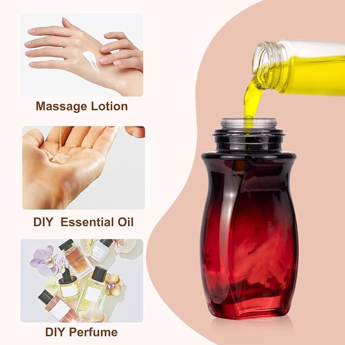 3-Pack 50ML Glass Deodorant Roller Bottles, Empty Refillable Roll On Bottles with Roller Ball Applicator for Essential Oils, Reusable Roller Containers for DIY, Care, Young Living