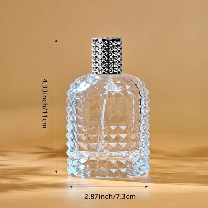 100ml/3.4 Oz Glass Spray Bottle Perfume Atomizer,Empty Travel Refillable Perfume Spray Bottle with 3 Kinds of Dispenser (A1)