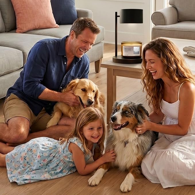 VOHO Sea Salt Wickless Candles for Candle Warmer Lamp, 9oz Soy Candle with Stirring Spoon & Lid, Wickless Sea Salt Scents Ideal for Candle Lamp, Candles Gifts for Housewarming, Birthday, Summer Home