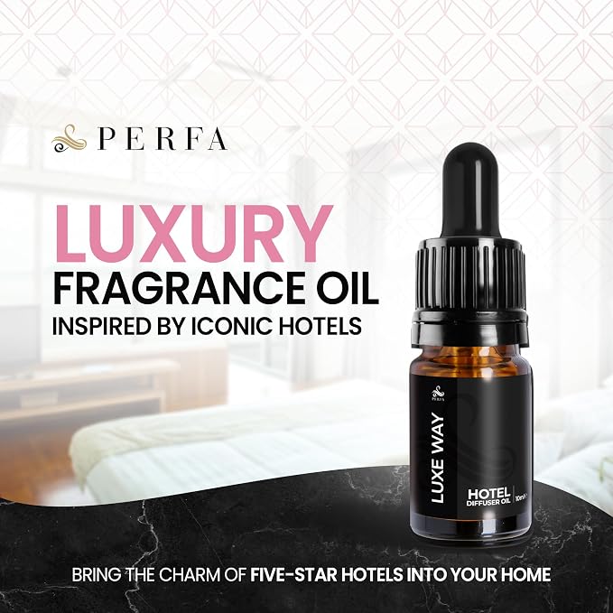 Luxe Way Diffuser Oils | 10ml Oil Diffuser Essential Oils | Versatile and Mess-Free | Hotel Essential Oils for Diffuser by Perfa
