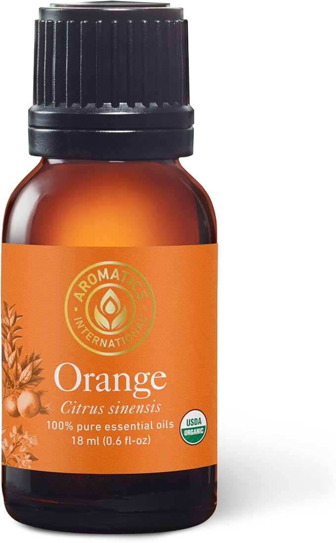 Aromatics International Premium Organic Orange Sweet Essential Oil 18ml | 100% Pure Essential Oil for Diffusion & Aromatherapy