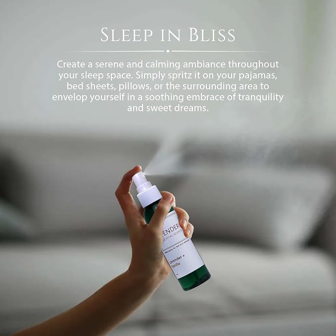 Lavender Sleep Spray for Pillows, Linens & Pajamas – Natural Calming Lavender & Vanilla Aromatherapy Mist with Amethyst & Reiki Energy. Deep Sleep + Bedtime Relaxation for Adults & Kids. 4 Ounce (1)