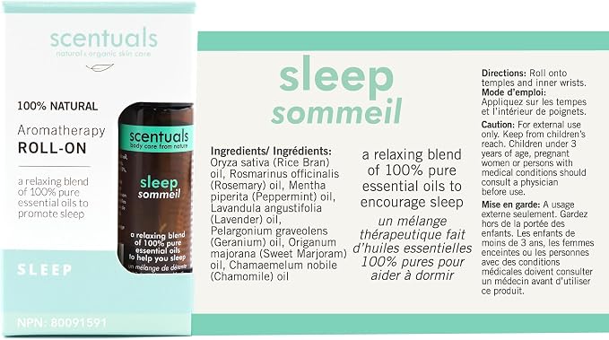 Essential Oil Blend Roll On Sleep: Ylang Ylang, Lavender Oil Jasmin Essential Oils for Relaxation, 100% Pure, Calming Effects & Promotes Relaxation, Aromatherapy, Anti Stress Oil (9 ml | 0.3 oz)