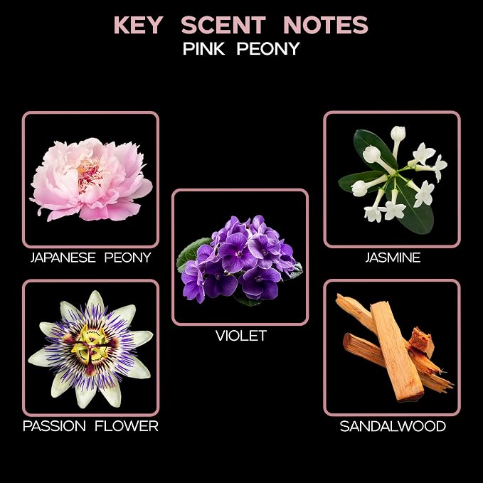 Pink Peony Reed Diffuser Set, Shelf Decor, Home Fragrance, Spa Scent | Peony, magnolia, and champagne profile, guest bath, decorative glass bottle, powder room, entryway, living room, office shelf