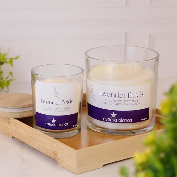 Lavender Fields Candle 7oz – Best Smelling Soy Candle, Non Toxic, Long Lasting, Gift for Women, Natural Soy Wax, Home Decor & Spa Ambience, Aromatherapy, Relaxing Home Scent