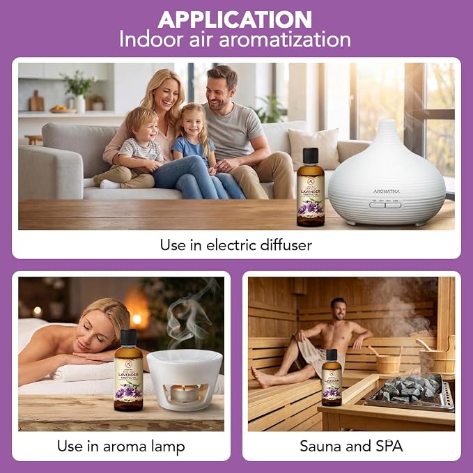 Lavender Essential Oils 6.8 Fl Oz for Diffusers - Aromatherapy - Pure Lavender Oil - Fragrance Oil for Sleep - Skin Care - Body - Hair