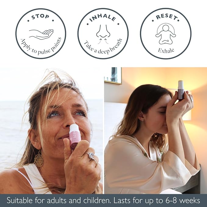 Scentered Aromatherapy Balm Sticks for Sleep & Emotional Balance - Roll On Essential Oil Blends of Rose, Lavender, Ylang Ylang - Gifts for Valentines Day for Her - Sleep Well & Love