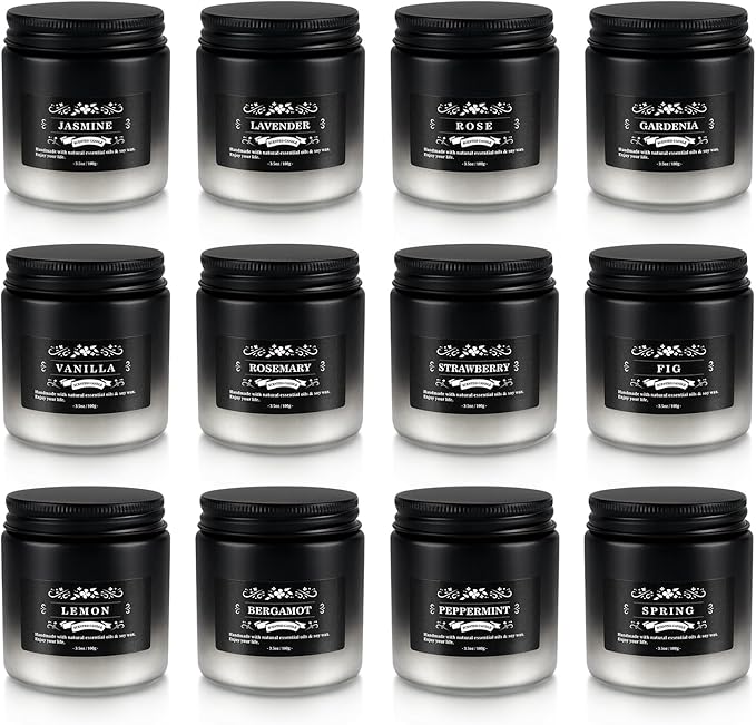 YOROXRG Scented Candles Gifts Set 12 Pack Soy Wax Travel Tin Jar Candles for Home 3.05 OZ for Mom for Christmas, Birthday, Thanksgiving, Mother's Day(Gradient Color)