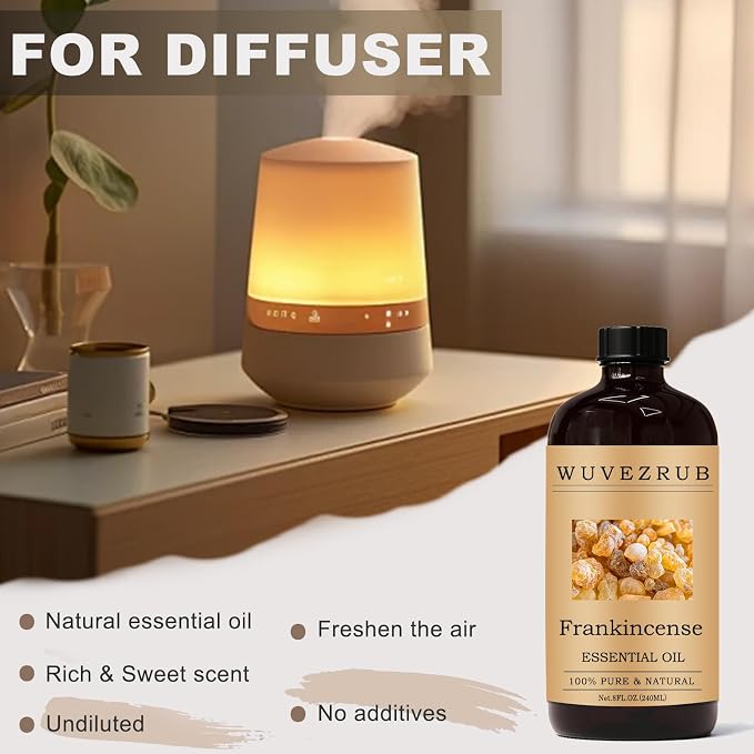 Frankincense Essential Oils 240ML- Pure and Natural Essential Oil for Aromatherapy Diffuser,Soap Making & DIY - Frankincense /8 Fl Oz