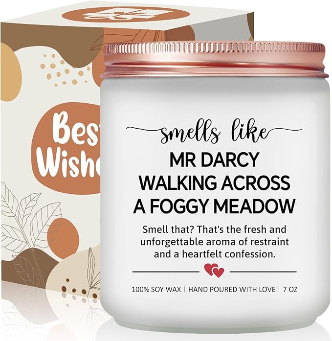 Pride and Prejudice Gifts, Pride and Prejudice Merch - Mr Darcy Gift for Book Lovers, Readers, Bookish, Reading, Bookworm - Ideal Gift for Jane Austen Fans - Lavender Scented Candle